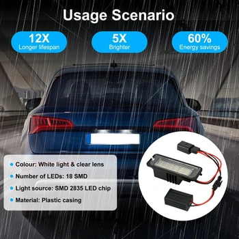 LED osvetlenie registračnej značky pre Golf 4 5 6 MK4 MK5 MK6 IV 5 V 6 VI 7