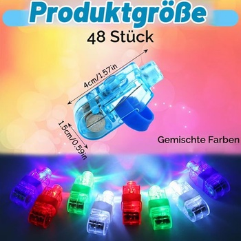Sada 48 svetielok na prsty, viacfarebné LED lampičky na prsty