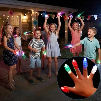 Sada 48 světýlek na prsty, vícebarevné LED lampičky na prsty