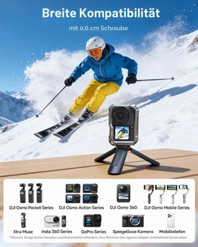 LKTOP Osmo Pocket 3 Mini stativ pro přenosnou selfie tyč DJI, vlogovací stojan, černý držák pro DJI