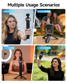LKTOP Osmo Pocket 3 Mini stativ pro přenosnou selfie tyč DJI, vlogovací stojan, černý držák pro DJI