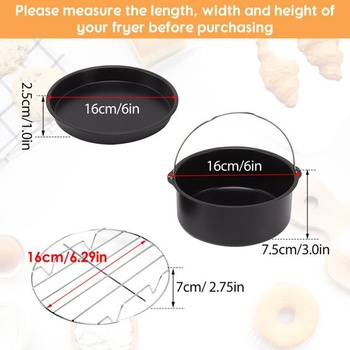 3dílná sada příslušenství pro fritézu, forma na dort do fritézy o průměru 16 cm
