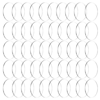 FINGERINSPIRE 50 dielikov 40x2 mm priehľadné okrúhle podstavce pre miniatúry, okrúhle akrylové podstavce