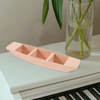 Toddmomy Miniatúrne dekorácie drevenej lode, Malá drevená lodička pre mikrokrajiny, sukulenty,
