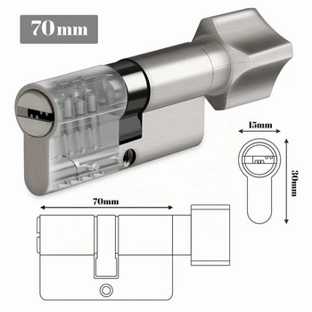 Cylindrický zámek 30/30 (70 mm), sada 2 kusů - Válcová hlavice s otočnou hlavicí pro zámek do