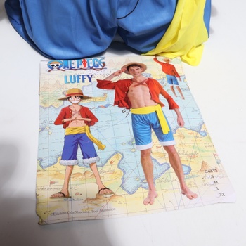 Kostým Chaks - Luffy pre mužov, oficiálny One Piece kostým, 4dielna anime sada, Monkey D. Luffy,