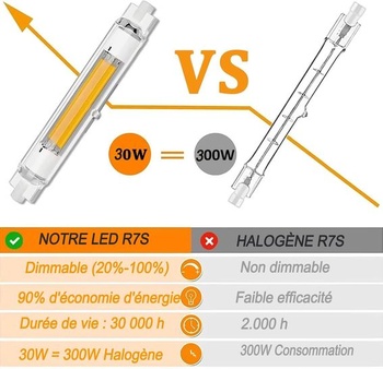 LED žiarovka R7S, 118 mm, 30 W, stmievateľná, 2000 lm, studená biela, 6000