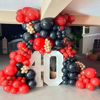 Červené balóniky, 100 kusov, 25cm latexové balóniky k narodeninám, červené balóniky, dekorácie na
