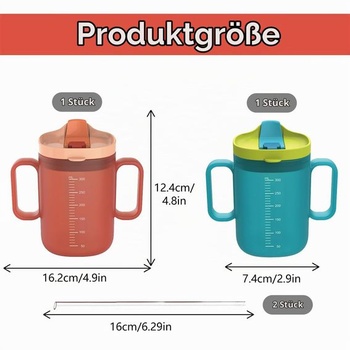 2 nepriepustné kelímky na pitie 300ml, kelímky s popíjaním pre seniorov, modré a červené