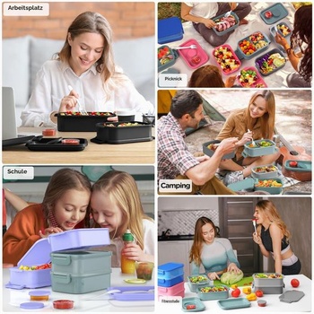 WayEee Olovrantový box pre dospelých, 2130ml veľký objem Bento boxu, nepriepustný desiatový box, bez