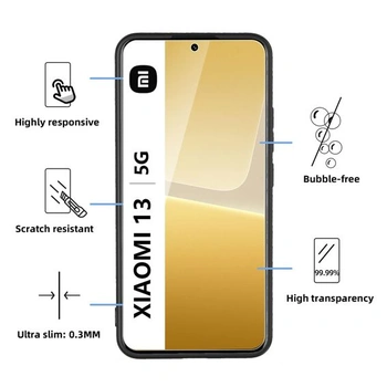 NOVINKA Pouzdro pro Xiaomi 13 + 2x tvrzené sklo pro ochranu obrazovky černé 13