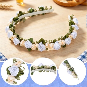 Květinová čelenka, dirndl čelenka, modré růže, tradiční vlasové doplňky