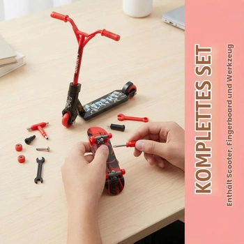 Sada prstových skateboardov, miniatúrna sada na tréning trikov so skateboardom a kolobežkou,