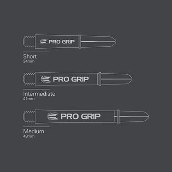 Target Darts 3 sady Pro Grip Spin Dart Stems - 9 kusů, černé, krátké - 34 mm
