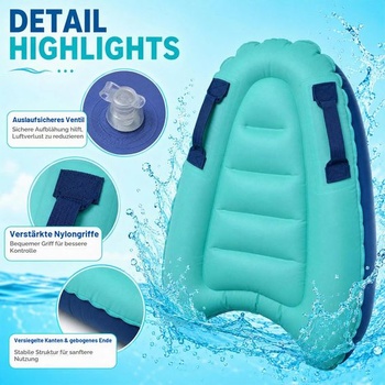 Nafukovací bodyboard 67x52cm s úchytmi, modrý