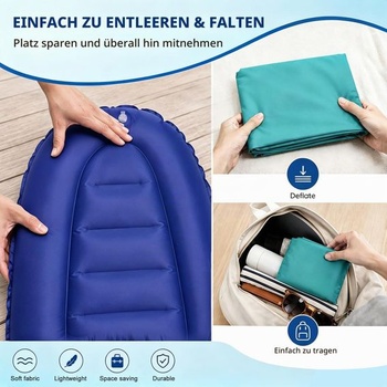 Nafukovací bodyboard 67x52cm s úchytmi, modrý