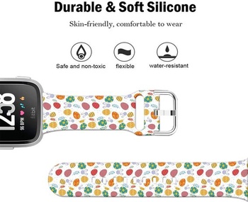 Měkký silikonový sportovní řemínek s kresleným vzorem o průměru 23 mm kompatibilní s Fitbit Versa