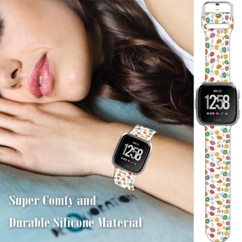 Měkký silikonový sportovní řemínek s kresleným vzorem o průměru 23 mm kompatibilní s Fitbit Versa