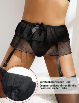 Dámsky podväzkový pás, sexy minisukne, držiak na pančuchy, veľkosť M-L, čierna
