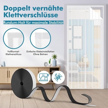 Sekey magnetická síť proti hmyzu 110 x 210 cm pro dřevěné, železné a hliníkové dveře a balkony.