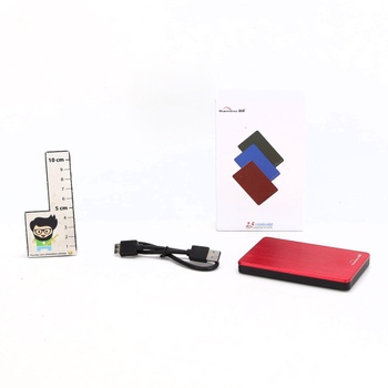 Přenosný externí pevný disk USB 3.0 6,3 cm (2,5 palce) pro PC, notebook, počítač (500 GB, červený)