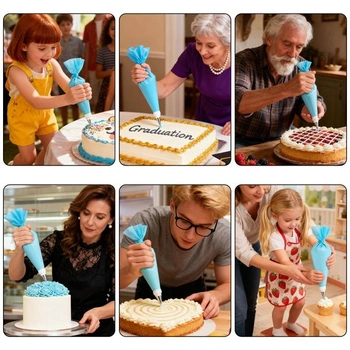 Sada zdobicího sáčku a trysek, 121 dílů, sada zdobicího sáčku a trysek, zdobicí sáček na dort se 2