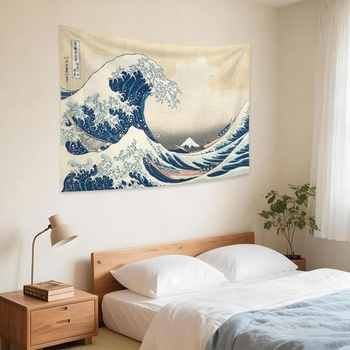 YONGFOTO Japonská tapiséria ukijo-e, hora Fudži, 36 pohľadov, nástenná dekorácia na izbu, Veľká vlna