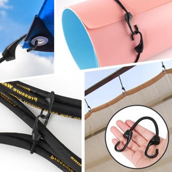 Elastické šnúry s háčikmi, odolné expandéry z prírodného latexu, odolné voči UV žiareniu, elastické a