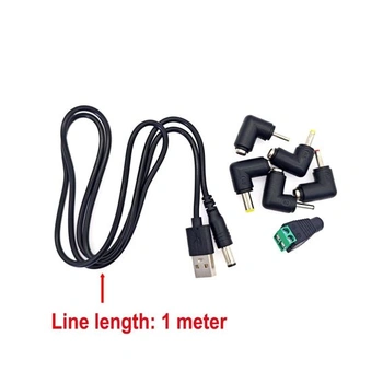 Napájací kábel JZK USB-DC, 1m nabíjací kábel USB s adaptérom napájacieho kábla 5,5 x 2,1 mm, s 5