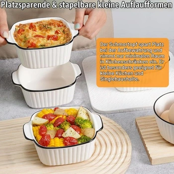 Sada 4 malých zapékacích misek 14,5*11,5*5,5 cm Malé keramické zapékací misky