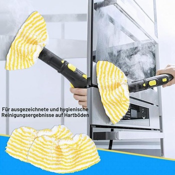 Súprava 4 náhradných utierok z mikrovlákna KEEPOW pre parné čističe Kärcher, žltá 4