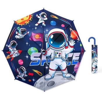 Detský dáždnik decalsweet, skladací vreckový dáždnik, modrý astronaut