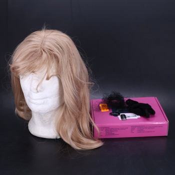 Esmee Lang rovné blond parochne pre ženy s ofinou, prirodzene vyzerajúca syntetická parochňa pre