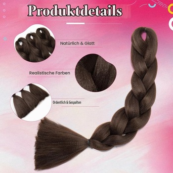 Vlasy Benehair pre africké vrkôčiky, 60 cm, viacfarebné, jumbo vrkoč, syntetické vlákno, hnedé vrkôčiky