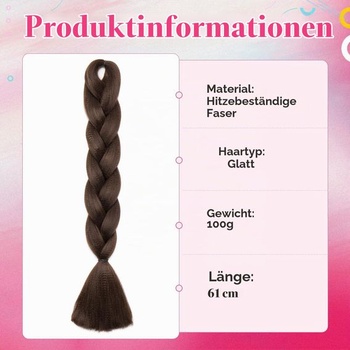 Vlasy Benehair pre africké vrkôčiky, 60 cm, viacfarebné, jumbo vrkoč, syntetické vlákno, hnedé vrkôčiky