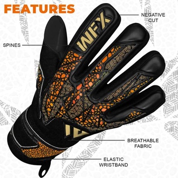 Brankárske rukavice WFX Professional pre deti, mládež, dospelých, mužov, silný úchop, ochrana prstov,