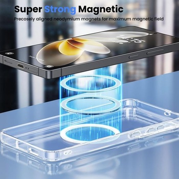 Magnetický kryt na telefón Tawarror pre Samsung Galaxy A05s, priehľadný ochranný kryt pre Samsung