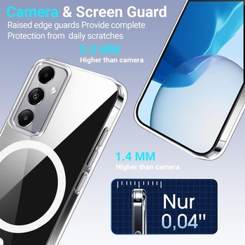 Magnetický kryt na telefón Tawarror pre Samsung Galaxy A05s, priehľadný ochranný kryt pre Samsung