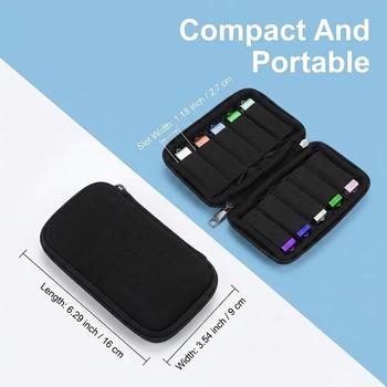 Puzdro na USB flash disk, čierny organizér na 10 flash diskov, puzdro na pamäťové karty, kompaktný