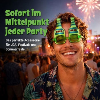 FOMIYES Vtipné pivní sklenice, sada 4 kusů, párty sklenice, novinka, zelená pivní lahev, sluneční