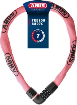 Zámok na bicykel Abus Tresor 6807C 110cm ružová