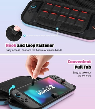 Pouzdro MoKo pro Nintendo Switch 2 (2025) 29,5 x 14,5 x 5,6 cm, gradientní modrá růžová
