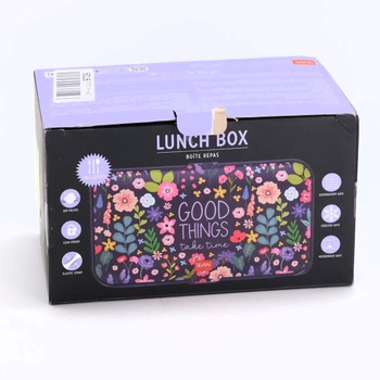 Legami - Olovrantový box s 3 sadami príborov a držiakom na príbory, kvetinový motív, objem 1200 ml,