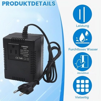 Transformátor napětí 220V na 110V, 300W napájecí adaptér, snižující měnič napětí, cestovní napájecí