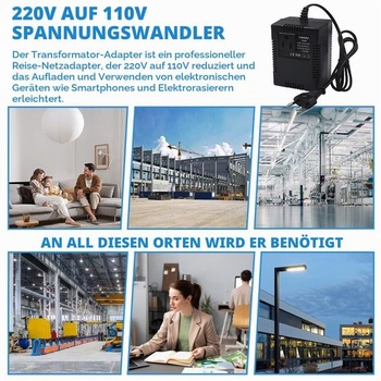 Transformátor napětí 220V na 110V, 300W napájecí adaptér, snižující měnič napětí, cestovní napájecí