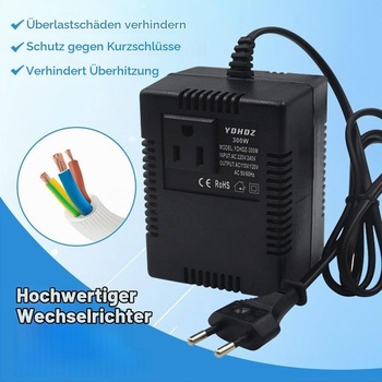 Transformátor napětí 220V na 110V, 300W napájecí adaptér, snižující měnič napětí, cestovní napájecí
