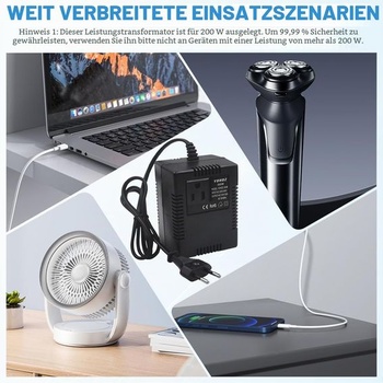 Transformátor napětí 220V na 110V, 300W napájecí adaptér, snižující měnič napětí, cestovní napájecí