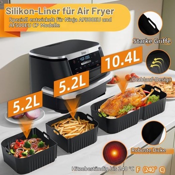 Príslušenstvo k fritéze, silikónová forma do fritézy, súprava príslušenstva k fritéze, 1 x 10,4 l a 2