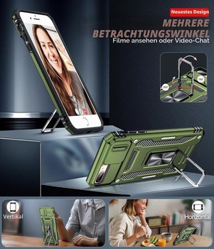 Puzdro LeYi pre iPhone 7 Plus/8 Plus [2x chránič obrazovky] s vojenským stojanom, vojenský