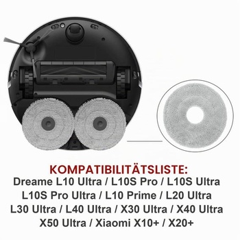 Stěrače pro Dreame L10 L20 L30 L40 L50 X30 X40 X50 / Mova E30 V50 P10 P50 (4 kusy)